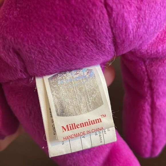 Vintage 1999 Original Ty Beanie Baby Millennium the Purple Bear Excellent Condi… - Picture 5 of 6